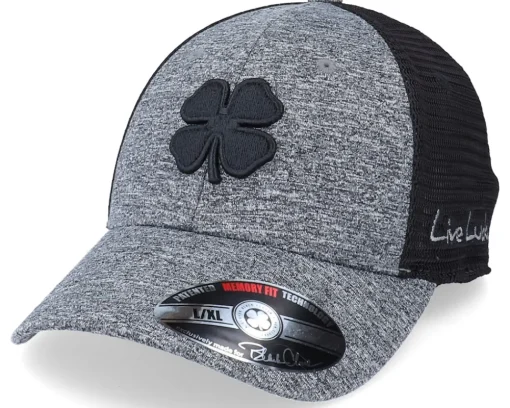 Hot Black Clover Lucky Heather Grey/black Mesh/black Trucker -