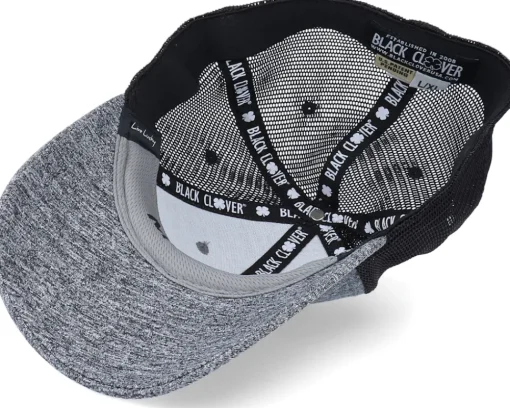 Hot Black Clover Lucky Heather Grey/black Mesh/black Trucker -