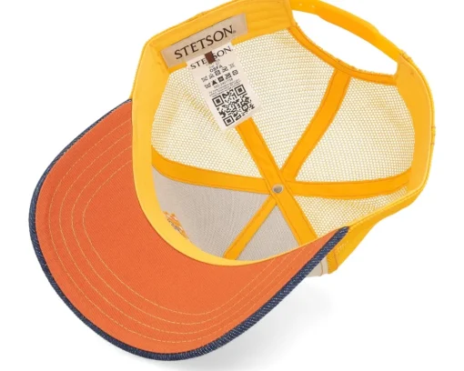 Trucker-Stetson Lucky Miners Off White/Denim Blue/Yellow A-Frame Trucker -