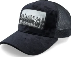 Velvet Caps-Public Domain Lunch Atop A Skyscraper Black Velvet Trucker -