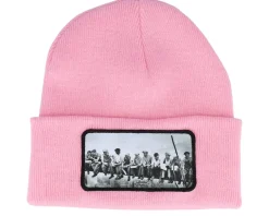 Cuff Beanies-Public Domain Lunch Atop A Skyscraper Beanie Classic Cuff - Pink