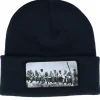 Cuff Beanies-Public Domain Lunch Atop A Skyscraper Beanie French Navy Cuff - Blue