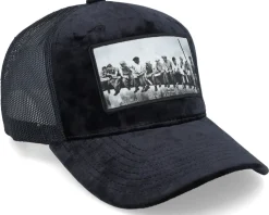 Velvet Caps-Public Domain Lunch Atop A Skyscraper Black Velvet Trucker -