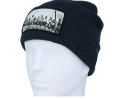 Cuff Beanies-Public Domain Lunch Atop A Skyscraper Beanie French Navy Cuff - Blue