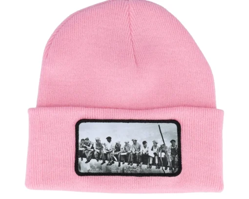 Cuff Beanies-Public Domain Lunch Atop A Skyscraper Beanie French Navy Cuff - Blue