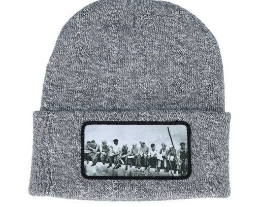 Cuff Beanies-Public Domain Lunch Atop A Skyscraper Beanie French Navy Cuff - Blue