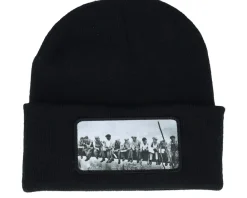 Cuff Beanies-Public Domain Lunch Atop A Skyscraper Beanie French Navy Cuff - Blue