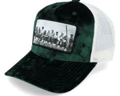 Trucker-Public Domain Lunch Atop A Skyscraper /Ivory Velvet - Green