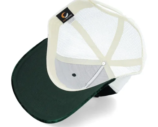 Trucker-Public Domain Lunch Atop A Skyscraper /Ivory Velvet - Green