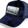 Trucker-Public Domain Lunch Atop A Skyscraper Navy/Navy Velvet Trucker - Blue