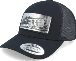Trucker-Iconic Luxury Car Silver Patch Black A-frame Trucker -