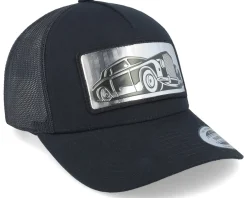 Trucker-Iconic Luxury Car Silver Patch Black A-frame Trucker -