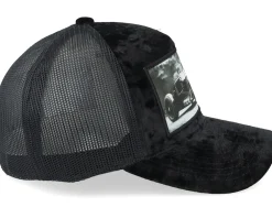 Velvet Caps-Calza Pennello Luxury Hot Rod Velvet A-frame Trucker - Black