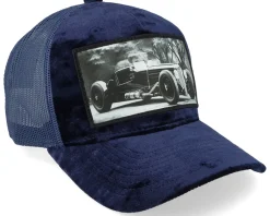 Trucker-Calza Pennello Luxury Hot Rod Velvet Navy A-frame Trucker - Blue