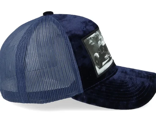 Trucker-Calza Pennello Luxury Hot Rod Velvet Navy A-frame Trucker - Blue