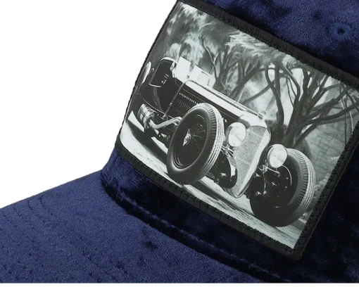 Trucker-Calza Pennello Luxury Hot Rod Velvet Navy A-frame Trucker - Blue