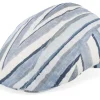 Flat Caps-MJM Hats Maddy 41 Linen Blue Stripe -