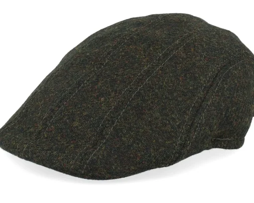 Flat Caps-MJM Hats Maddy Ear Flap 32 Virgin Wool Loden Green Flat Cap -