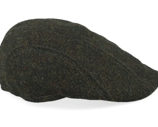 Flat Caps-MJM Hats Maddy Ear Flap 32 Virgin Wool Loden Green Flat Cap -