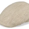 Flat Caps-MJM Hats Maddy Eco Linen Flat Cap - Beige