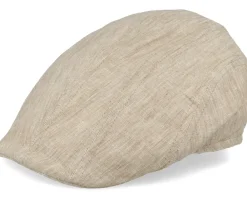 Flat Caps-MJM Hats Maddy Eco Linen Flat Cap - Beige
