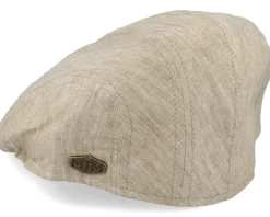 Flat Caps-MJM Hats Maddy Eco Linen Flat Cap - Beige