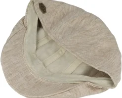 Flat Caps-MJM Hats Maddy Eco Linen Flat Cap - Beige