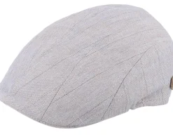 Flat Caps-MJM Hats Maddy Linen Mix Grey Flat Cap -