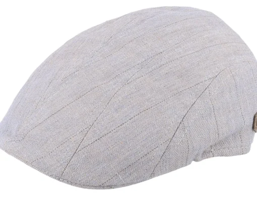 Flat Caps-MJM Hats Maddy Linen Mix Grey Flat Cap -
