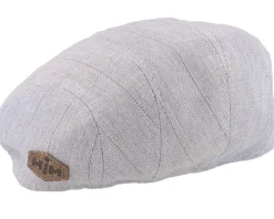 Flat Caps-MJM Hats Maddy Linen Mix Grey Flat Cap -