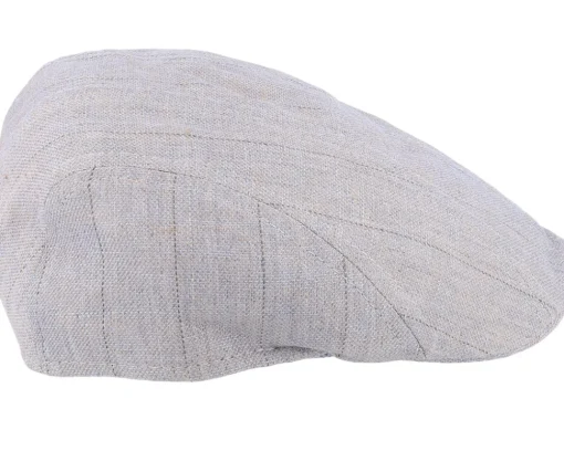Flat Caps-MJM Hats Maddy Linen Mix Grey Flat Cap -