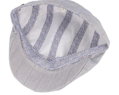 Flat Caps-MJM Hats Maddy Linen Mix Grey Flat Cap -