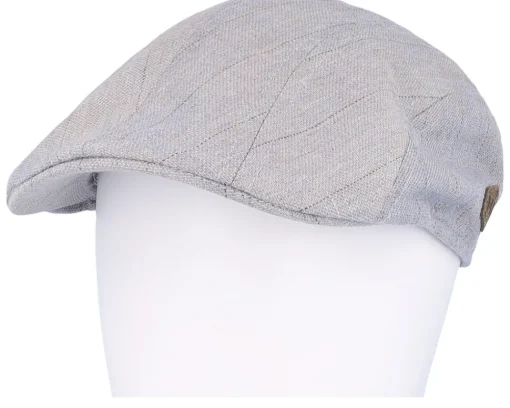 Flat Caps-MJM Hats Maddy Linen Mix Grey Flat Cap -