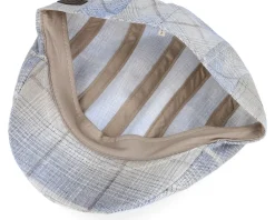Outlet MJM Hats Maddy Organic Hemp/Linen Blue Check Flat Cap -