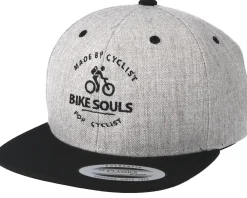 Snapback-Bike Souls Made By Cyclists Heather Grey/Black Snapback -