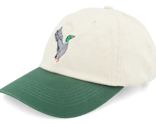 Dad Cap-Wild Spirit Mallard Duck Washed Stone/Dark Green Dad Cap -