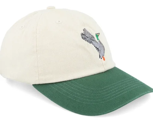 Dad Cap-Wild Spirit Mallard Duck Washed Stone/Dark Green Dad Cap -