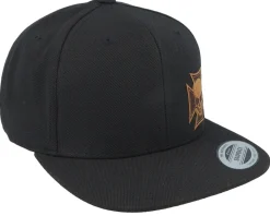 Snapback-Born To Ride Maltese Cross Skull Brown Patch Black Snapback -