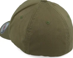 Flexfit-Born To Ride Maltese Cross Skull Brown Patch Olive Flexfit -