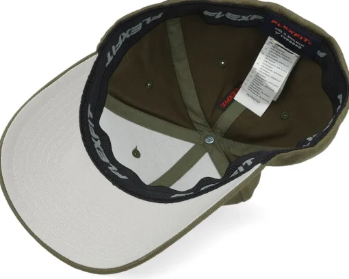 Flexfit-Born To Ride Maltese Cross Skull Brown Patch Olive Flexfit -