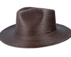 Straw Hat-Brixton Marcos Fedora Deep Brown Straw Hat -