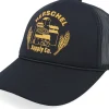 Trucker-Herschel Marina Mesh Silo Cap Black/Golden Yellow A-Frame Trucker -