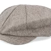 Flat Caps-Jaxon & James Marl Tweed Big Apple Brown Flat Cap -