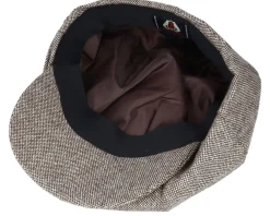Flat Caps-Jaxon & James Marl Tweed Big Apple Brown Flat Cap -