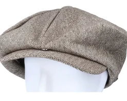 Flat Caps-Jaxon & James Marl Tweed Big Apple Brown Flat Cap -