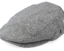 New Jaxon & James Marl Tweed Black Flat Cap -