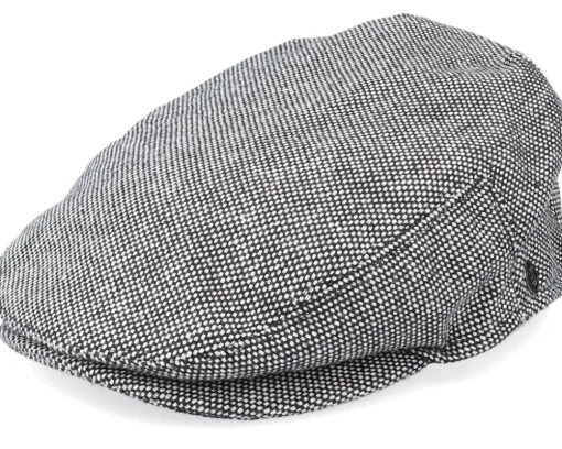 New Jaxon & James Marl Tweed Black Flat Cap -