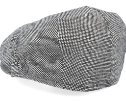 New Jaxon & James Marl Tweed Black Flat Cap -