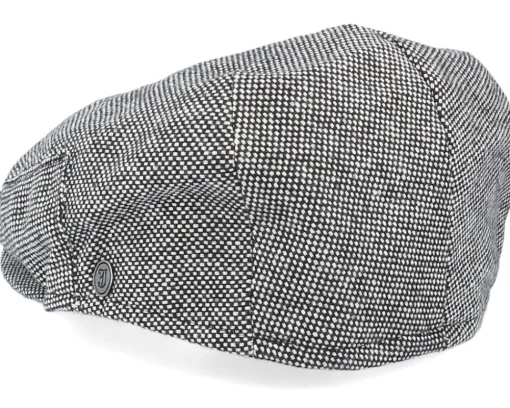 New Jaxon & James Marl Tweed Black Flat Cap -