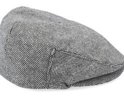 New Jaxon & James Marl Tweed Black Flat Cap -
